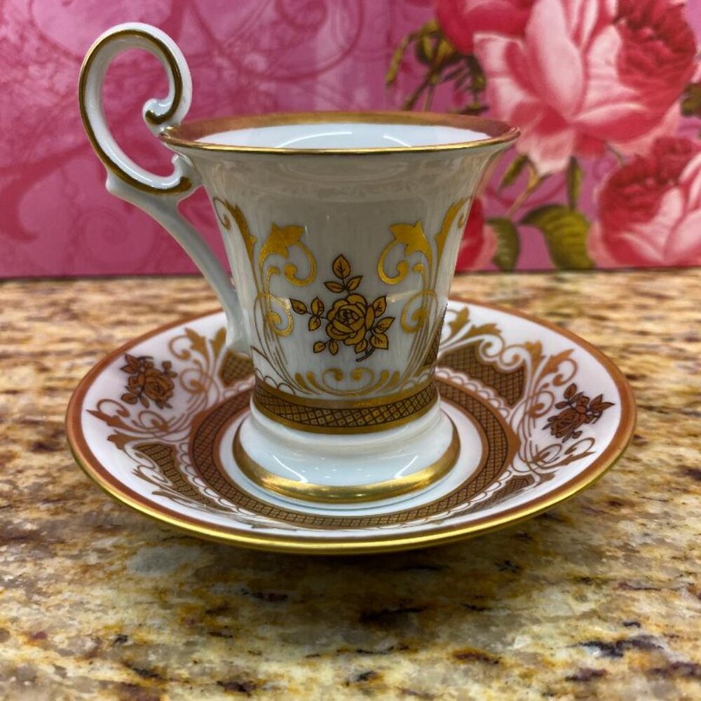 VTG ~ Weimar Porzellan Bavaria Germany demitasse Cup & Saucer